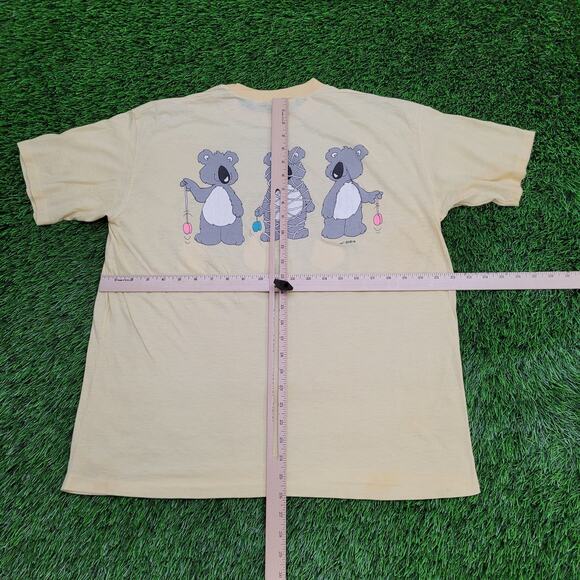 Vintage 1986 Koala Bear Shirt Womens XL 22x26 Yellow - Picture 3 of 16